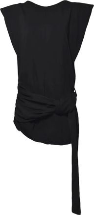 Nineminutes Top con ruches - Nero