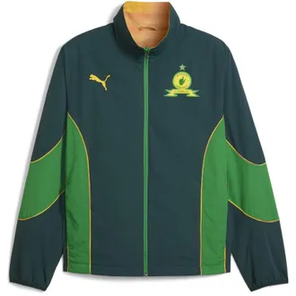 Puma Mens Mamelodi Sundowns Rain Anorak Jacket in Green Terrai - Size X-Large