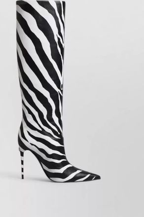 Dolce & Gabbana leather zebra-print knee-high boots
