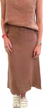 Starkx Daria Skirt In Tan Linen