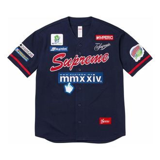 SUPREME Chosen One Baseball Jersey Navy Red SUP-SS24-062