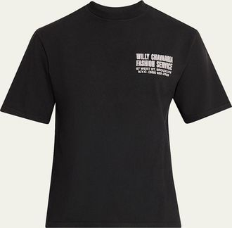 Willy Chavarria Mens Fashion Service Cotton T-Shirt