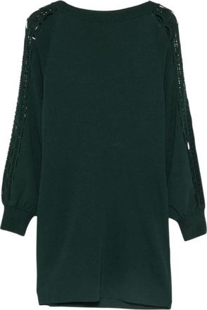 Liu Jo Vestido con Aberturas Bordadas - Dresses - Mujer - Verde - S