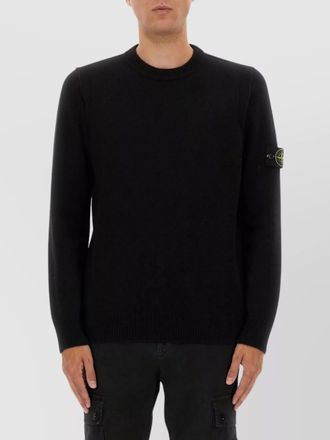 Stone Island crew neck sweater with ribbed cuffs and hem