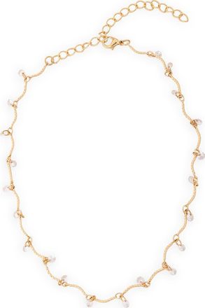 Saachi Delicate Beaded Necklace in Gold/Clear at Nordstrom Rack
