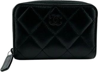 Chanel Pre-owned Leren Portemonnee - Dames - Vintage Accessoires - Zwart - ONE Size - Leer - Vintage