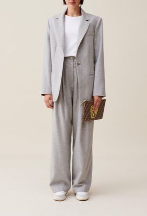 Claudie Pierlot Veste tailleur gris laine m&eacute;lang&eacute;e