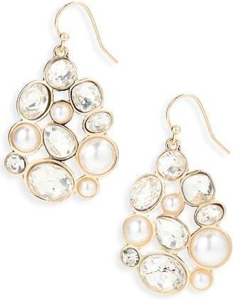 Cara Bubble Crystal & Faux Pearl Drop Earrings at Nordstrom Rack