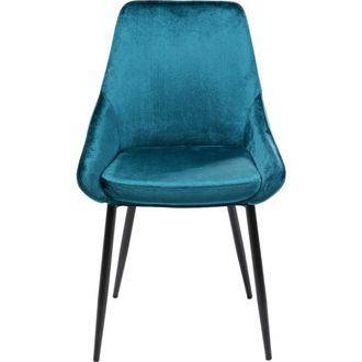 Kare Design Silla terciopelo azul petr&oacute;leo