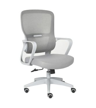 Home Heavenly Silla de oficina con altura regulable en gris de 119-128x57x59 cm