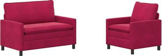 vidaXL Juego De Sof&aacute; 2 Uds. Rojo Vino Terciopelo Vidaxl