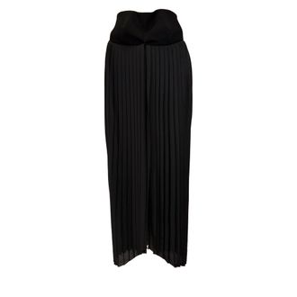 Dion Lee Pleated Maxi Skirt in Black Polyester