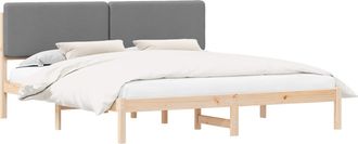 vidaXL Letto Con Testiera Rivestita Grigio Chiaro 200 X 200 Cm Vidaxl