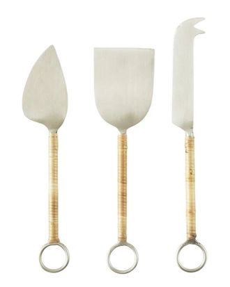 Bella Maison 3Pc Cheese Knife Set With Rattan Handles