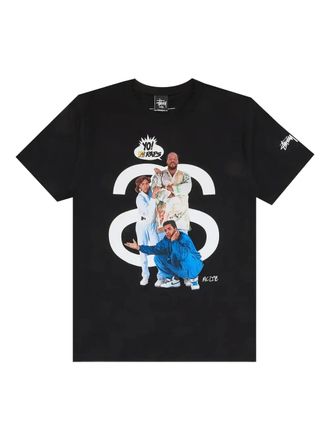 St&uuml;ssy Deadstock graphic print raps T-shirt - men - Fabric - M - Black
