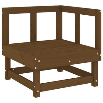 vidaXL Sof&aacute; De Esquina De Madera Maciza De Pino Marr&oacute;n Miel Vidaxl