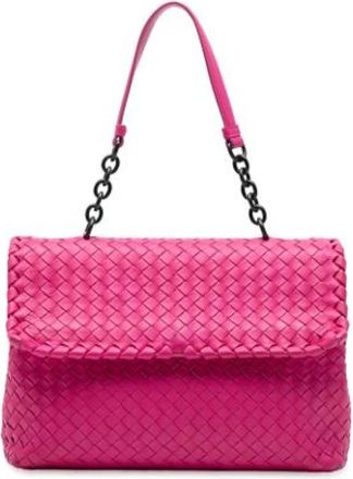 Bottega Veneta Pre-owned Intrecciato Olimpia Schoudertas - Dames - Vintage Schoudertas - Roze - ONE Size - Leer - Vintage