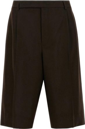Saint Laurent Bermuda Shorts in Brushed Wool Flannel - Heren - Korte Broeken - Bruin - XL - Wol - Korte Broeken