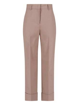 Incotex Beige Straight-Leg Tailored Cotton Trousers