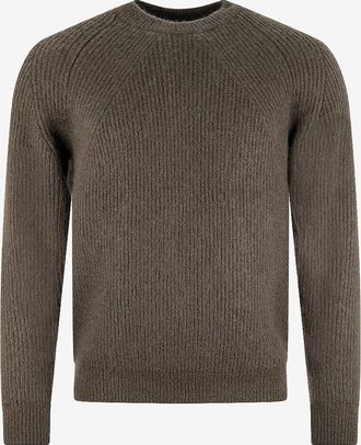 Batoner Gerippter Rundhals-Pullover aus Mohair