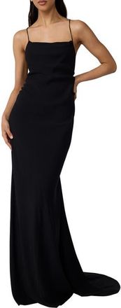 Diane Von F&uuml;rstenberg Stanton Lace Detail Crossback Gown in Black at Nordstrom, Size X-Small