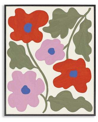 Stupell Industries Red & Pink Bold Flowers Framed Giclee Art