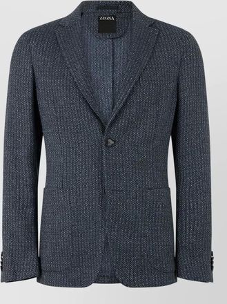 Ermenegildo Zegna cashmere silk linen single-breasted slim-fit suit jacket