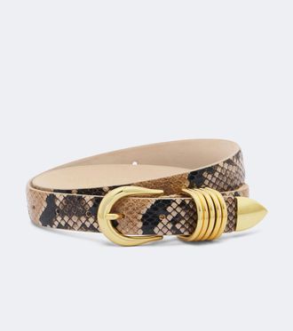 D&eacute;hanche D&eacute;hanche Hollyhock snake-effect leather belt
