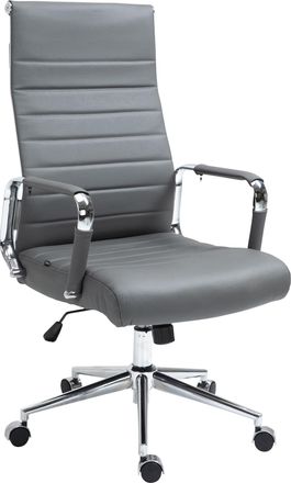 Clp Silla De Oficina Kolumbus En Cuero Original Gris