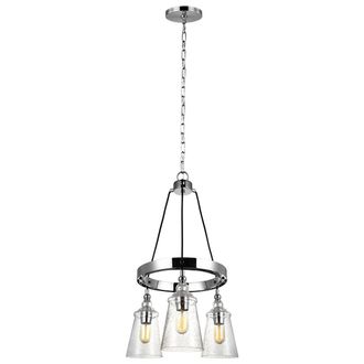 Netlighting Feiss Loras 3 Light Chandelier Chrome in Grey