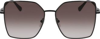 Longchamp Roseau 57mm Gradient Butterfly Sunglasses in Black at Nordstrom