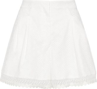 Shiatzy Chen Plenteous openwork shorts - women - Cotton/Cotton - 38 - White