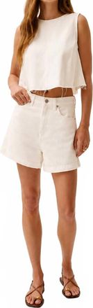Pistola Denim Womens Kimora High Rise Short In Egret