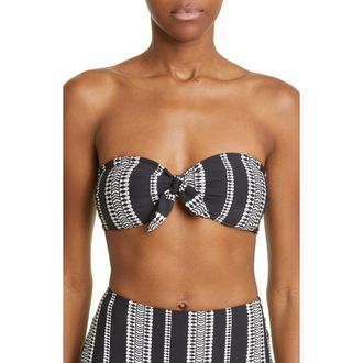 Lemlem Luchia Bandeau Bikini Top in Black at Nordstrom Rack, Size X-Small