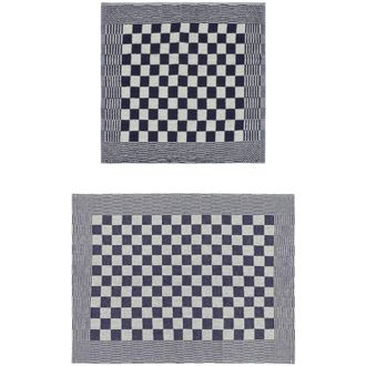 vidaXL Juego De Pa&ntilde;os 50 Unidades Algod&oacute;n Azul Y Blanco Vidaxl