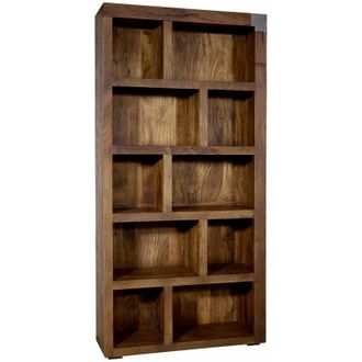 Massivmoebel24 scaffale in legno di Mango 100x35x204 marrone laccato AMSTERDAM 21