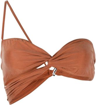 Jacquemus Le Bandeau asymmetric top - women - Cupro/Elastane - M - Red