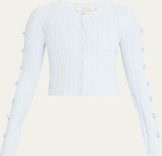 LoveShackFancy Zoriah Rib Pointelle Knit Cardigan