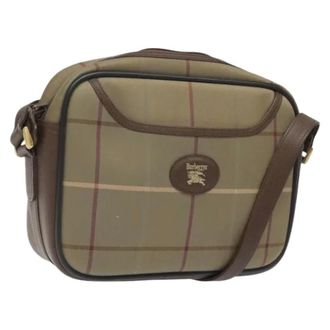 Burberry Pre-owned Cross Body Bags, female, Beige, Size: ONE SIZE Pre-owned Canvas Shoulder Bag