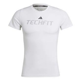 adidas Mens adidas Logo Alphabet Printing Round Neck Short Sleeve White T-Shirt HZ9685