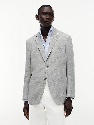Tommy Hilfiger Prince Of Wales Check Regular Fit Linen Blend Blazer