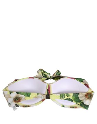 Dolce & Gabbana Floral Halter Bikini Top - Yellow