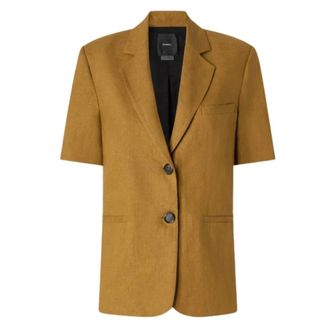 Pinko Blazers, female, Brown, Size: 2XS Pinko Jackets Brown