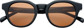 Freyrs Eyewear Cameron Round Sunglasses in Black /Brown at Nordstrom