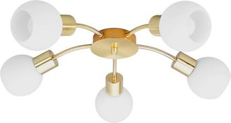 Lindby L&aacute;mpara de techo de metal dorado