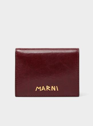 Marni Womens Metallic signature folded wallet