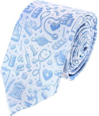 Trafalgar Store Medical Alert Silk Novelty Necktie in Light Blue at Nordstrom
