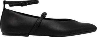 A|X Armani Exchange Puntige ballerina met twee bandjes - Dames - Ballerinas - Zwart - 36 EU - Leer - Schoenen