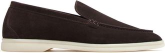 Scarosso Ludovica suede loafers - women - Suede/Rubber/Leather - 38.5 - Brown