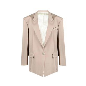 The Attico Glen Blazer - Dames - Blazers - Beige - 36 EU - Wol - Jassen